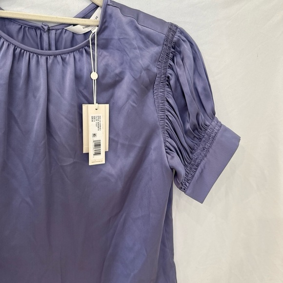 Rebecca Taylor Silk Blouse NWT $295 lilac/ purple gorgeous short sleeve sz small - Picture 6 of 7